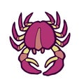 Marine pink crab stylized vector illustration