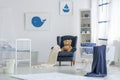 Marine posters in baby`s bedroom Royalty Free Stock Photo