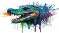 Marine Predator Crocodile Alligator Transparent Background Generative AI