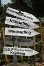 Marine recreation hub wooden sign Royalty Free Stock Photo