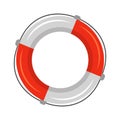 Marine red and white flotation ring, life buoy