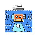 marine research expeditions color icon vector illustration
