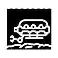 marine research expeditions glyph icon vector illustration