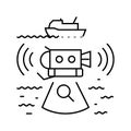 marine research expeditions line icon vector illustration
