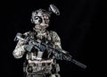 Marine rider with night vision goggles portrait Royalty Free Stock Photo