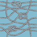 Marine rope knot seamless pattern. Royalty Free Stock Photo