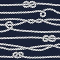 Marine rope knot seamless pattern. Royalty Free Stock Photo