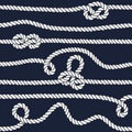 Marine rope knot seamless pattern. Royalty Free Stock Photo