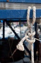 Marine rope knot on ship