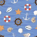 Marine seamless pattern