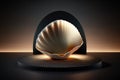 Marine seashell scene for product presentation created with Generative AI technology