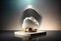 Marine seashell scene for product presentation created with Generative AI technology