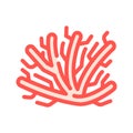 Marine seaweed branch color icon vector illustration