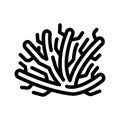 Marine seaweed branch line icon vector illustration