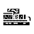 marine sewage treatment glyph icon vector illustration