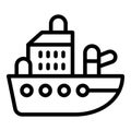 Marine ship destroyer icon outline vector. Battleship vessel Royalty Free Stock Photo