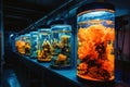 A marine specimens in laboratory cylinders Royalty Free Stock Photo