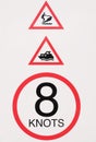 Marine speed warning sign.