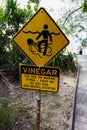 Marine Stinger Sign and Vinegar bottle Royalty Free Stock Photo