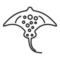 Marine stingray icon outline vector. Fish animal