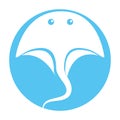 Marine stingray isolated icon