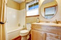 Marine style Bathroom interior in beige yellow tones