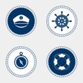 Marine symbol. Nautical design elements.