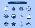 Marine symbol. Nautical design elements. Royalty Free Stock Photo