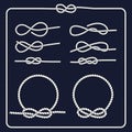 Marine symbol. Rope knots. Royalty Free Stock Photo