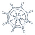 Marine symbol steering or rudder wheel ship part Royalty Free Stock Photo