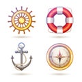 Marine Symbols Set vector design illustration Royalty Free Stock Photo