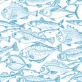 Marine vector background of nature sea fish Royalty Free Stock Photo