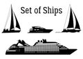 Marine Vehicles Silhouettes