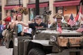 Marine Veterans Participating of Fourth of July Parade Royalty Free Stock Photo