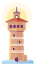 Marine water lighthouse. Light tower architectural building Royalty Free Stock Photo