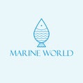 Marine world vector logo design. Abstract geometric fish logotype. Royalty Free Stock Photo