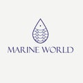 Marine world vector logo design. Abstract geometric fish logotype. Royalty Free Stock Photo