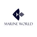 Marine world vector logo design. Abstract geometric fish logotype. Royalty Free Stock Photo