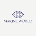 Marine world vector logo design. Abstract geometric fish logotype. Royalty Free Stock Photo