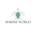 Marine World vector logo design. Turtle logotype.