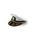 Marine's hat or Naval cap with a visor on white. 3D illustration