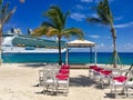 Mariner of the Seas cruise ship in CocoCay, Bahamas Royalty Free Stock Photo