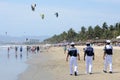 Marines doing surveillance at a Mexican beach