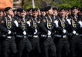 Marines of the Kirkenes Red Banner Brigade of the Northern Fleet during the parade on Red Square in honor of the Victory Day.