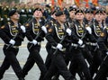 Marines of the Kirkenes Red Banner Marine Corps 61 Brigade of the coastal forces of the Northern Fleet during the parade on Red Sq