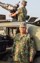 Marines and tank in military parade of Royal Thai Navy, Naval Base, Chonburi, Thailand