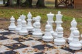 Marinovo tourist base, large-size chess, street game of chess Royalty Free Stock Photo