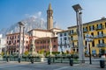 Mario Cermenati square of Lecco town, situated nearby to the memorial Monument of Mario Cermenati and the church Minor Basilica of