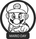 Mario Day black vector icon.