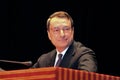 Mario Draghi former president of european central bank during a press conference